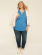 Short-Sleeve Notch-Neck Top - thumbnail 9