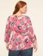 3/4 Sleeve V-Neck Cinched Waist Top - thumbnail 2