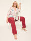 Swing 3/4-Sleeve Pleat-Front Top - thumbnail 6