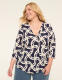 Swing 3/4-Sleeve Pleat-Front Top - thumbnail 1