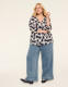 Swing 3/4-Sleeve Pleat-Front Top - thumbnail 3