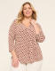 Swing 3/4-Sleeve Pleat-Front Top - thumbnail 7