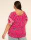Short-Sleeve Square-Neck Blouse - thumbnail 2