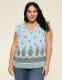 Flutter-Sleeve Tie-Neck Top - thumbnail 1