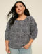 Elbow Sleeve Scoop-Neck Blouse - thumbnail 7