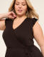 Surplice-Neck Flutter-Sleeve Midi Dress - thumbnail 6