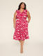 Surplice-Neck Flutter-Sleeve Midi Dress - thumbnail 1