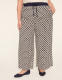 Printed Paperbag Waist Wide Leg Pant - thumbnail 1