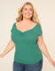Off-The-Shoulder Shirred-Neck Top - thumbnail 7