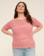 Short-Sleeve Pointelle Pullover Sweater - thumbnail 1