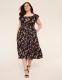 Short-Sleeve Ruffle Tie Waist Midi Dress - thumbnail 4