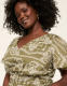Short-Sleeve Smocked Waist Midi Dress - thumbnail 3