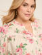 Split-Neck Bracelet Sleeve Blouse - thumbnail 7