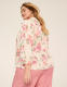 Split-Neck Bracelet Sleeve Blouse - thumbnail 5
