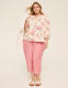 Split-Neck Bracelet Sleeve Blouse - thumbnail 6