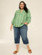 Split-Neck Bracelet Sleeve Blouse - thumbnail 3