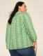 Split-Neck Bracelet Sleeve Blouse - thumbnail 2