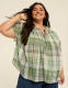 Notch-Neck Flutter-Sleeve Popover Top - thumbnail 4