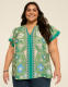 Short-Sleeve Ruffle Neck Popover Top - thumbnail 1