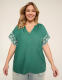 Short-Sleeve Split-Neck Top - thumbnail 1