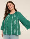 Bracelet Sleeve Embroidered Blouse - thumbnail 5