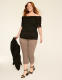 Off-The-Shoulder Side Ruched Mesh Top - thumbnail 3