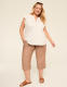 Flutter-Sleeve Woven Yoke Top - thumbnail 3