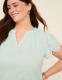 Short-Sleeve Notch-Neck Eyelet Top - thumbnail 4