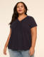 Short-Sleeve V-Neck Smocked Top - thumbnail 5