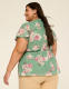 Short Flutter Sleeve V-Neck Shirred Top - thumbnail 2