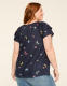 Double Flutter-Sleeve Keyhole Top - thumbnail 2