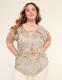 Double Flutter-Sleeve Keyhole Top - thumbnail 8