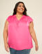 Flutter-Sleeve Notch-Neck Top - thumbnail 4