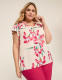 Flutter-Sleeve Notch-Neck Top - thumbnail 1
