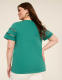 Short-Sleeve V-Neck Crochet Tee - thumbnail 8