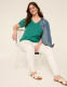 Short-Sleeve V-Neck Crochet Tee - thumbnail 9
