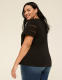 Short-Sleeve V-Neck Crochet Tee - thumbnail 5