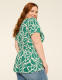 Short-Sleeve Notch-Neck Peplum Top - thumbnail 2