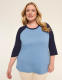 3/4 Puff Sleeve Baseball Tee - thumbnail 1