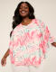 Ruffle V-Neck Mesh Circle Drama Top - thumbnail 1