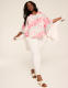 Ruffle V-Neck Mesh Circle Drama Top - thumbnail 3