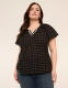 Short-Sleeve Notch-Neck Popover Blouse - thumbnail 4