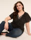 Short-Sleeve Notch-Neck Popover Blouse - thumbnail 6