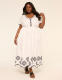 Flutter-Sleeve V-Neck Maxi Dress - thumbnail 1