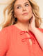 Short-Sleeve Tie-Neck Popover Blouse - thumbnail 4