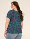 Crew-Neck Puff-Sleeve Crinkle Top - thumbnail 2