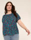 Crew-Neck Puff-Sleeve Crinkle Top - thumbnail 1