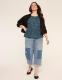 Crew-Neck Puff-Sleeve Crinkle Top - thumbnail 3