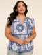Flutter-Sleeve Smocked-Yoke Top - thumbnail 7