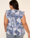 Flutter-Sleeve Smocked-Yoke Top - thumbnail 8